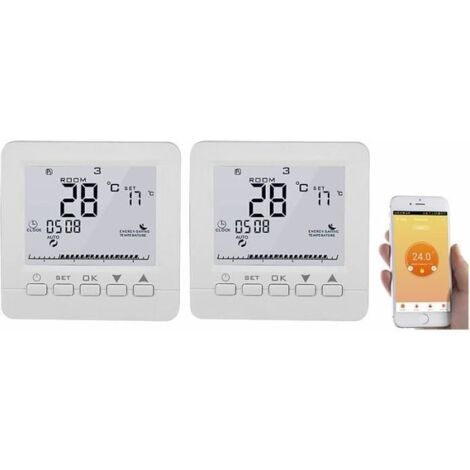 Thermostats connectés - - Chauffage au sol - Lot de 2 - Commande vocale - Programmable