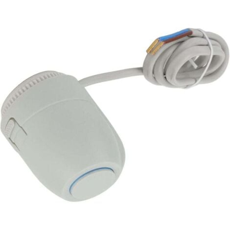 FLYME Thermostatventil für Fußbodenheizung mit geschlossenem Verteiler und elektrischem Stellantrieb, kompatibel mit 230V-Heizsystemen.