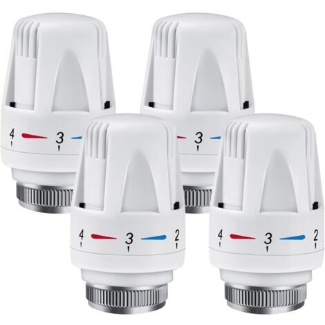 Thermostatventil für Heizkörper, 4-teiliger Thermostatkopf, Ersatz-Heizkörperventilkopf M 30 x 1,5, Thermostatventil für Heizkörper, Thermostatkopf für Heizkörper