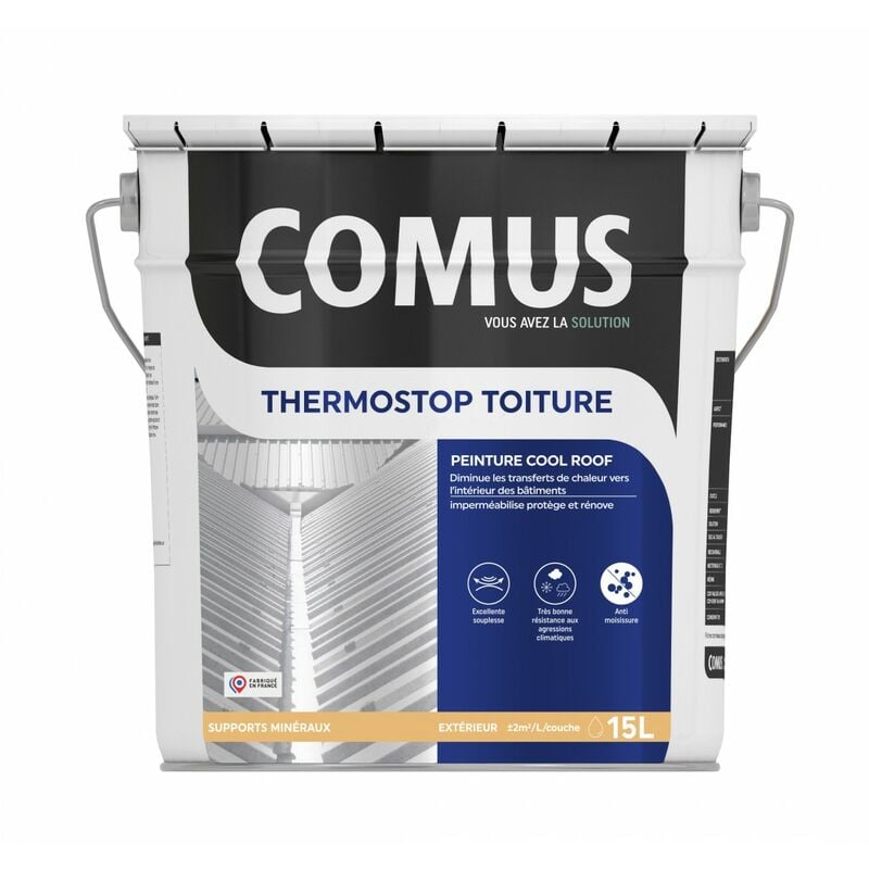 Thermostop toiture 15L Peinture régulatrice de chaleur des toitures Comus