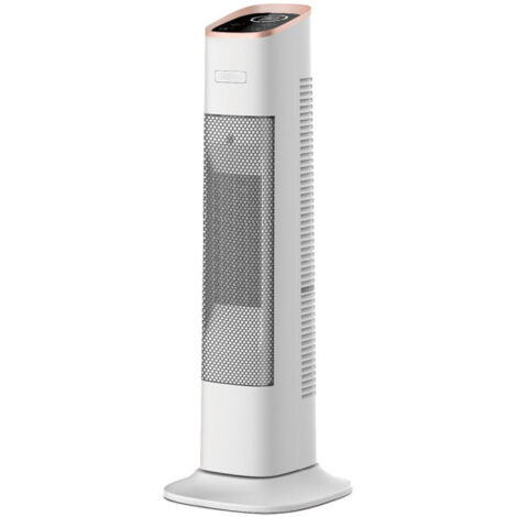 Thermoventilador ceramico vertical 2000w bl/gold c.remoto 2potenc.3func.termost.reg.oscilante antivolco temporiz. 62x23,5x23,5cm