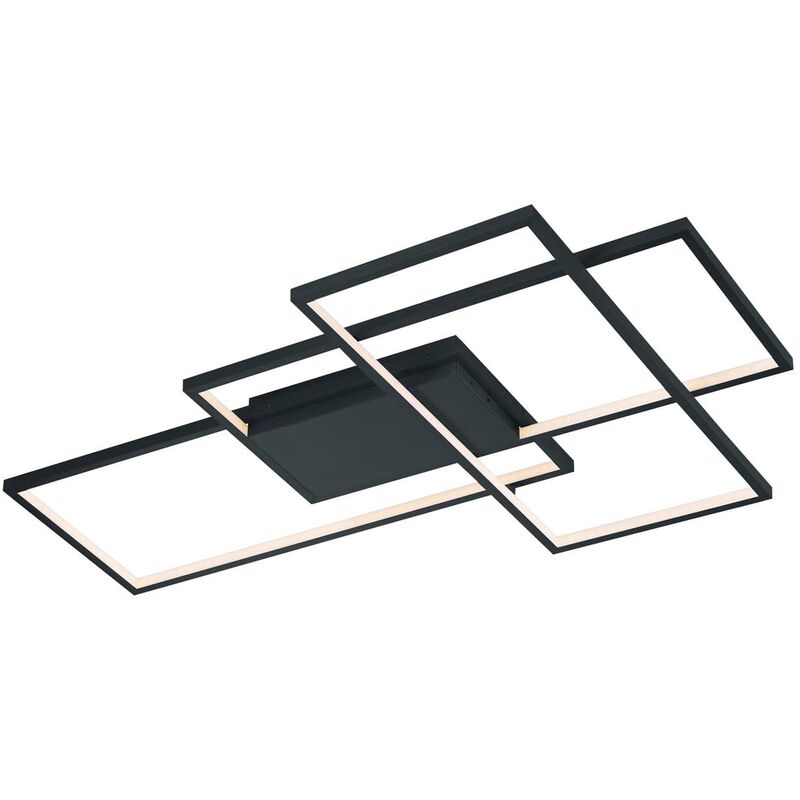 Thiago Plafonnier led Grand Anthracite 3 Rectangles avec Technologie 'Wiz' Multifonction l. 115cm