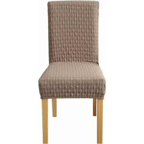 Thick Stretch Chair Cover Knitted Jacquard Dining Chair Cover Multifunctional All-Inclusive Dining Chair Cover Modern Minimalist Chair Protective Cover Suitable For Hotel Venue Wedding Sceneㄗ1pack,Kha