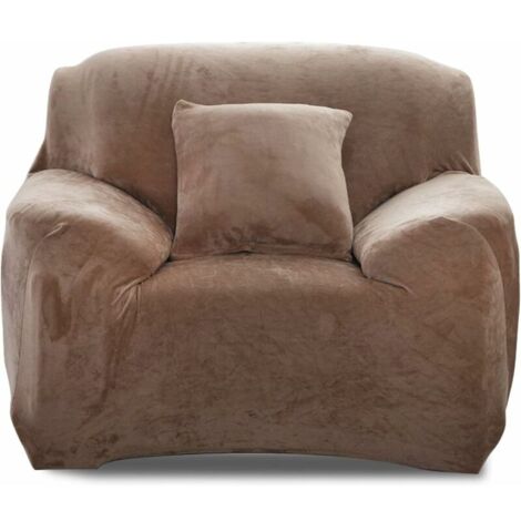 Thick Velvet Armchair Slipcovers Stretch Sofa Slipcover Camel Armchair Cover（Pillow case not included）