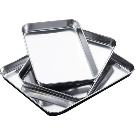 Thicken Stainless Steel Family Use Rectangle Tray Deepened Business Use Flat-Bottomed Bakeware