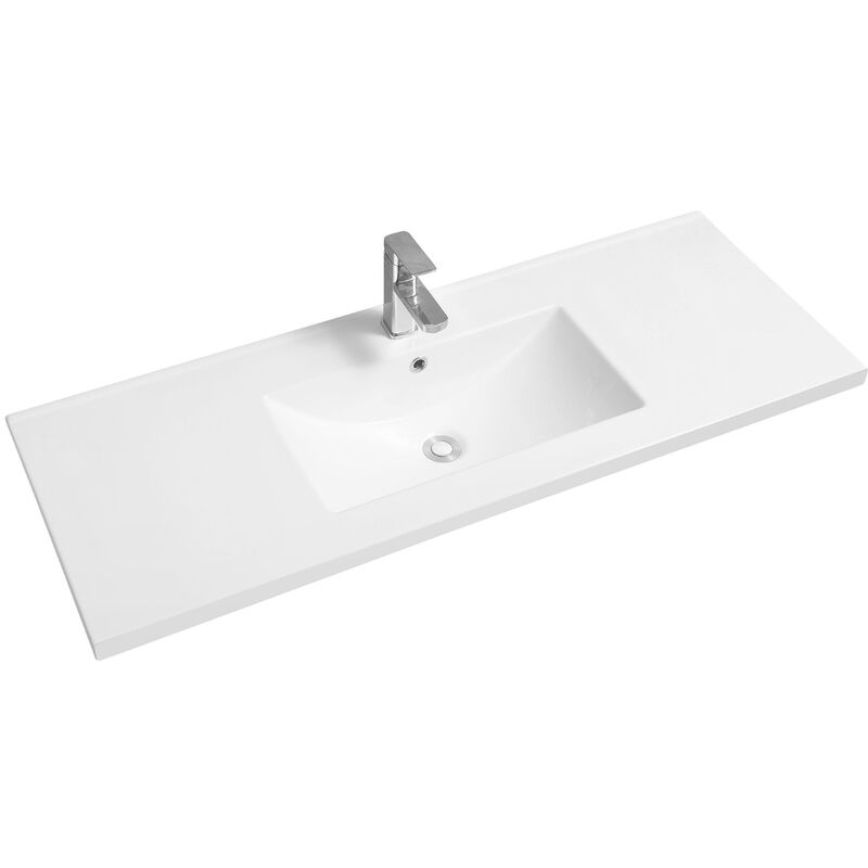 Mid-Edge 5001 Ceramic 121cm Inset Basin with Scooped Bowl - size - color