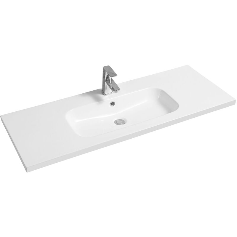 Mid-Edge 5414 Ceramic 121cm Inset Basin with Oval Bowl - size - color