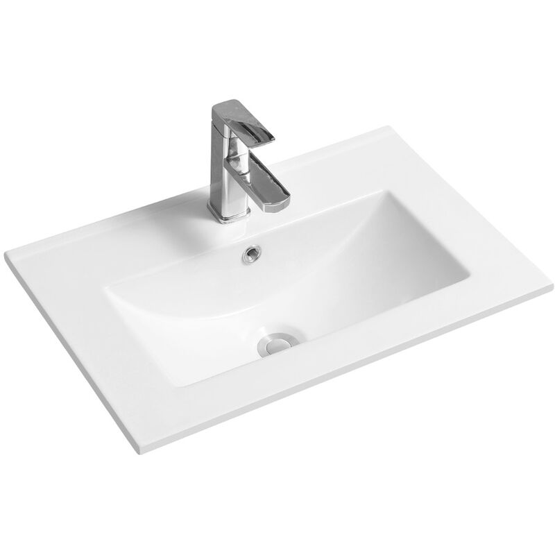 Thin-Edge 4003 Ceramic 61cm Inset Basin with Deep Scoop - size - color White - White