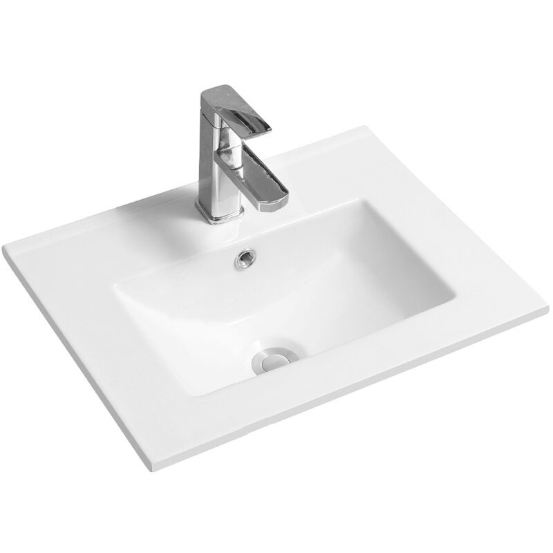 Thin-Edge 4003 Ceramic 51cm Inset Basin with Deep Scoop - size - color White - White