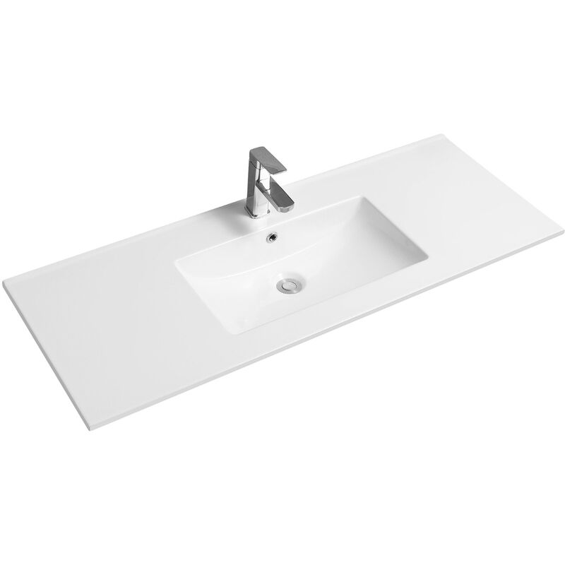 4001A Ceramic 121cm Thin-Edge Inset Basin with Scooped Bowl - size - color