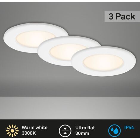Thin Set 3 Incasso Briloner Ø11,5cm 3000K 6W Bianco