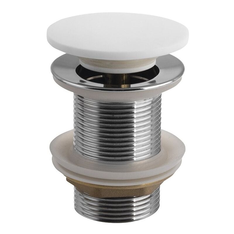 Sapho - thin washbasin waste 5/4', click-clack, Rockstone, blanc mat