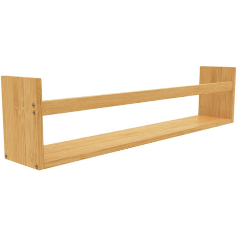 THINIA HOME - Estante Flotante de Bambú Natural, Balda de Pared Reversible para Cocina, Baño o Salón, Estilo Nórdico, 70x12x15 cm