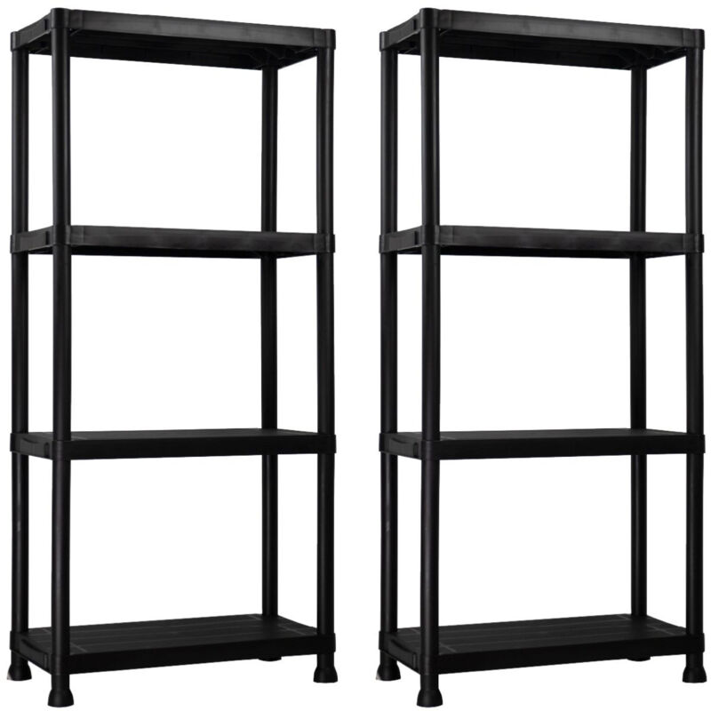 THINIA HOME - Etagère de rangement, Polypropylène PP, Polyvalente, Maison, Rangement, Bureau et Cuisine, 4 Etagères, Charge max. 100Kg, 61x31x131cm