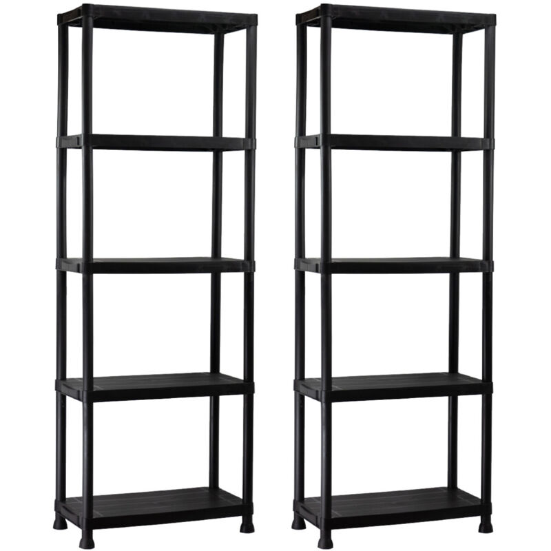 Thinia Home - Pack 2 étagères de rangement, Polypropylène pp, Multipurpose, Home, Storage, Household, Home & Kitchen, 5 Shelves, Load 125Kg,