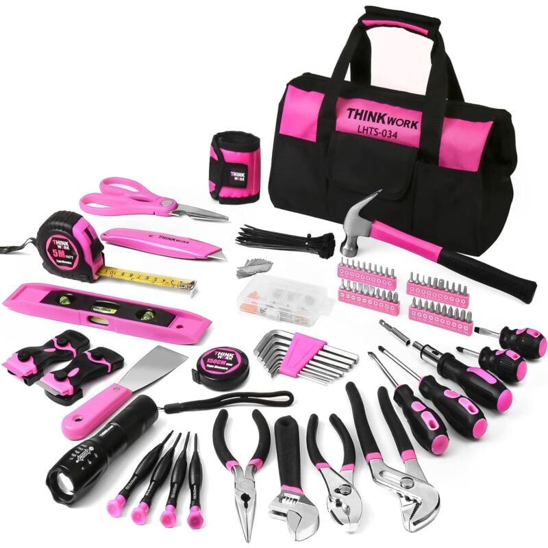 Kit d'Outils avec Sac de Rangement Parfait pour Bricolage, Entretien Domestique - 207 Pièces - Thinkwork