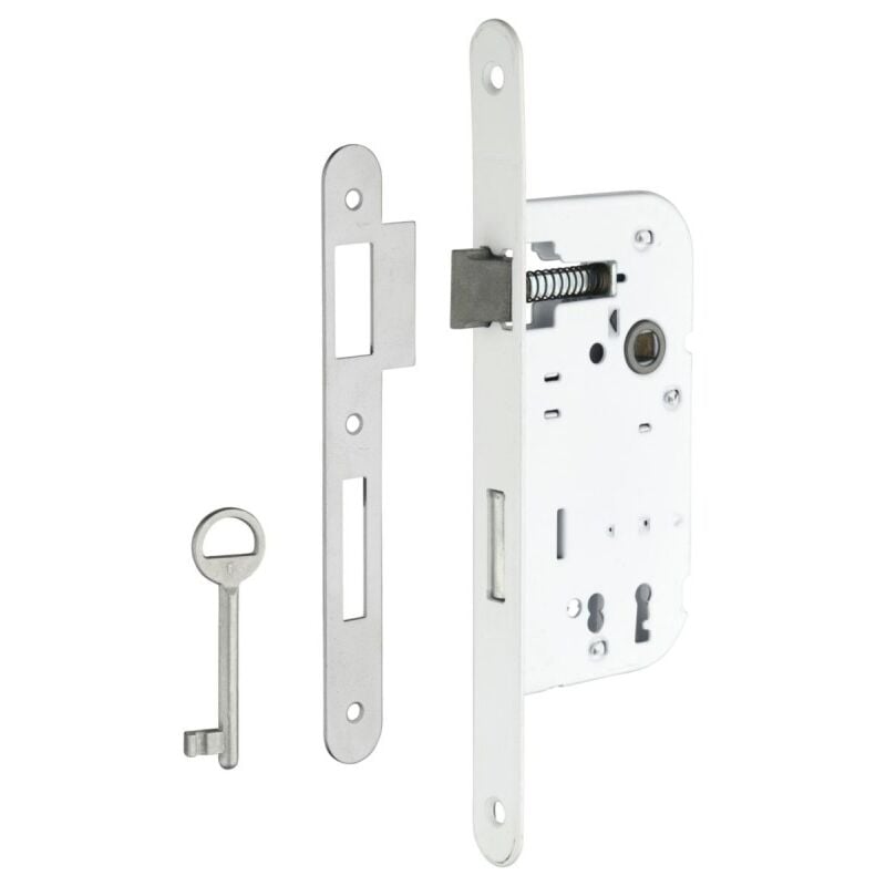 Thirard 013932 eco+ mortice lock, axis 50, pdt1/2t 1 key, t/br white, reversible with tumbler