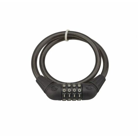 THIRARD - Antivol à combinaison Twisty, 4 chiffres, câble acier, vélo, 10mmx0.65m, noir - THIRARD