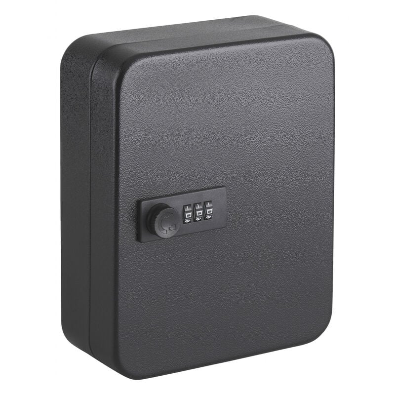 Armoire à clés à combinaison, 3 chiffres, capacité 30 clés, 200x160x75mm, époxy noir