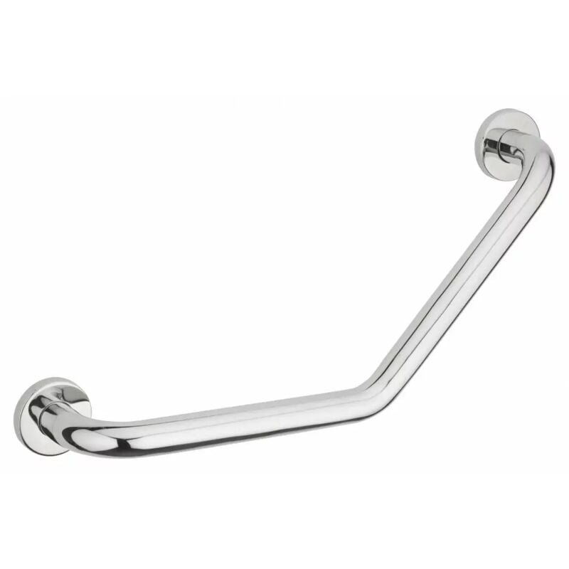Barre de maintien coudée, inox 304, longueur 350mm, angle 135°, Ø32mm, finition inox poli
