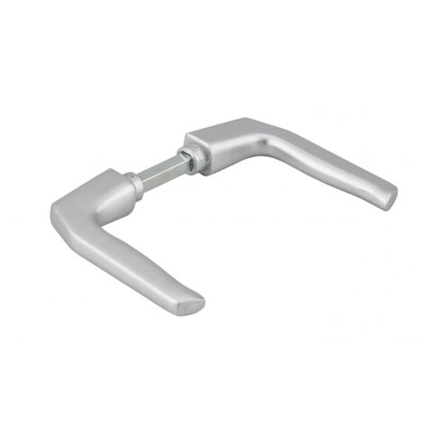 Thirard – Béquille double à 1 portée pour porte jusqu'à 70 mm – Aluminium fondu finition argent anodisé – Installation facile avec vis pointeau