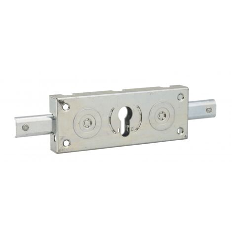 Thirard – Boîtier de serrure en applique pour rideau métallique – 2 points de condamnation – Axe 80mm – Dimensions 160x60mm – Acier zingué