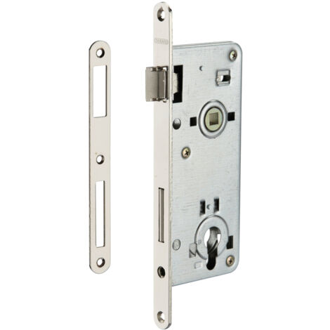 THIRARD - Boitier de serrure encastrable à cylindre pour porte d'entrée, axe 50mm, bouts ronds, zingué - THIRARD