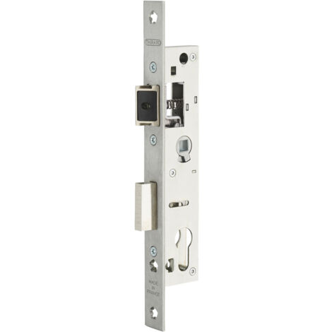 Thirard – Serrure encastrable à cylindre pour porte métallique – Axe 21mm – Acier – Bouts carrés en inox – Demi-tour réversible sans outils