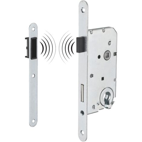 Thirard – Boîtier de serrure magnétique encastrable pour porte intérieure – Système silencieux à pêne rétractable – Axe 50mm – Acier fer satiné