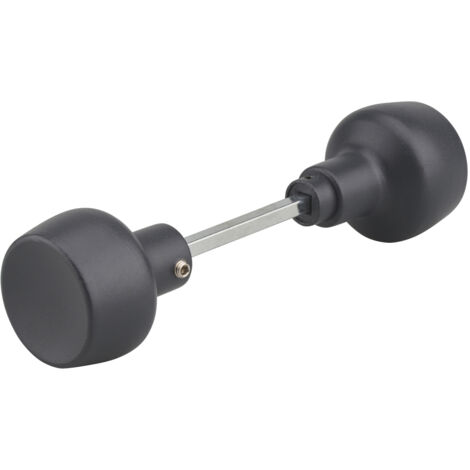 Thirard – Bouton double rond gris pour serrure Horga – Carré 6mm – Longueur 100mm – Finition époxy pour usage intensif