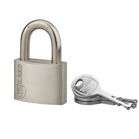 THIRARD - Cadenas à clé Cinox, inox, extérieur, anse inox, 50mm, 3 clés - THIRARD