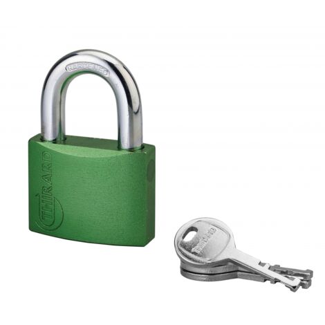 THIRARD - Cadenas à clé Colorful, laiton, intérieur, anse acier, 50mm, 3 clés - THIRARD