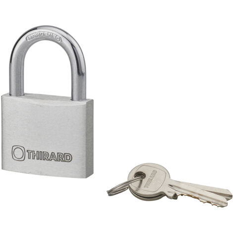 THIRARD - Cadenas à clé, extérieur, alu, 50mm, anse acier nickelé, 2 clés - THIRARD