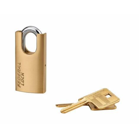 THIRARD - Cadenas à clé Fédéral Lock 510-P, laiton, chantier, anse protégée acier, 40mm, 2 clés - THIRARD