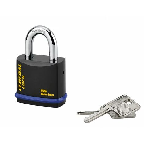 THIRARD - Cadenas à clé Fédéral Lock 720, acier, chantier, anse molybdène, 54mm, 2 clés, noir - THIRARD
