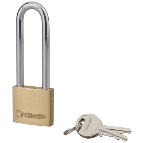 Thirard – Cadenas à clé intérieur 30mm – Corps laiton monobloc – Anse demi-haute acier cémenté – 2 clés fournies – Sécurité renforcée