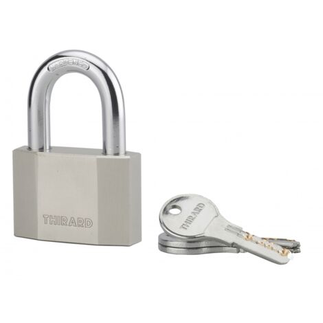 THIRARD - Cadenas à clé Octo, acier, chantier, anse acier, 60mm, 3 clés - THIRARD