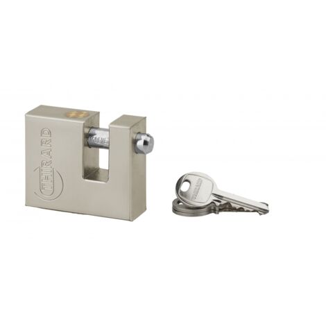 Thirard – Cadenas à clé prisonnière 50mm – Acier monobloc nickelé – 3 clés – Mécanisme à goupilles et billes – Protection haute sécurité