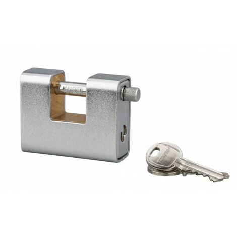 Thirard – Cadenas à clé prisonnière blindé 80mm – Acier monobloc et anse en acier – Mécanisme à goupilles – 3 clés en acier nickelé