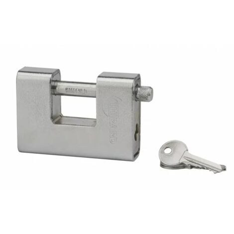 Thirard – Cadenas à clé prisonnière blindé en acier cémenté – Anse chromée 90mm – Mécanisme à goupilles – 3 clés en acier nickelé