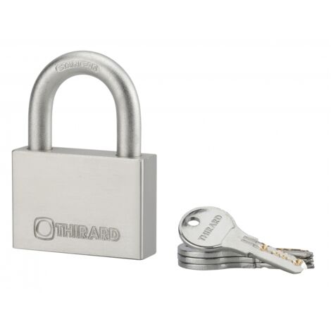 THIRARD - Cadenas à clé Rinox, inox, extérieur, anse inox, 70mm, 4 clés - THIRARD
