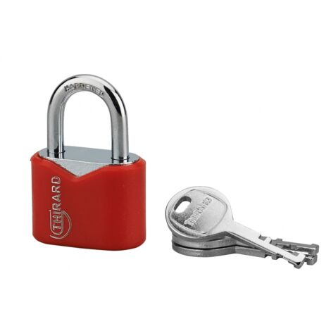THIRARD - Cadenas à clé Ruby Color, acier, intérieur, anse acier, 32mm, 3 clés - THIRARD