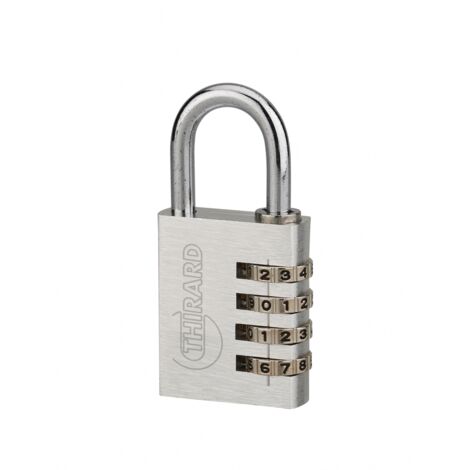 THIRARD - Cadenas à code Type 1, intérieur, alu, gris, 40mm, 4 chiffres - THIRARD