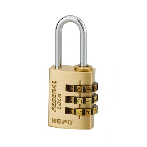 THIRARD - Cadenas à combinaison RB, laiton, 3 chiffres, intérieur, anse acier, 20mm - THIRARD