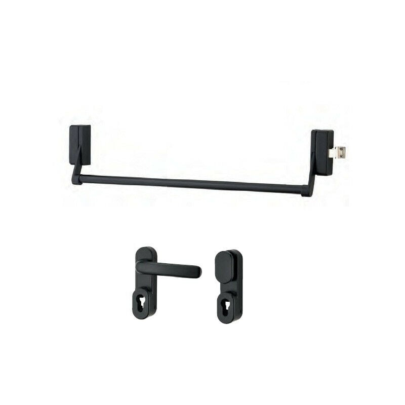 

Cerradura antipánico 1 punto lateral reversible puerta lacada negra maxi 1150 mm - Thirard