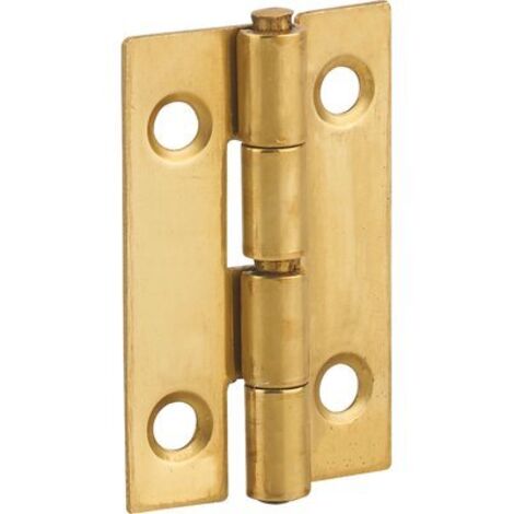 Thirard – Charnière laiton 30 x 19 mm pour meubles – Installation rapide avec 3 trous – Charge maximale 50 kg – Finition esthétique en laiton poli