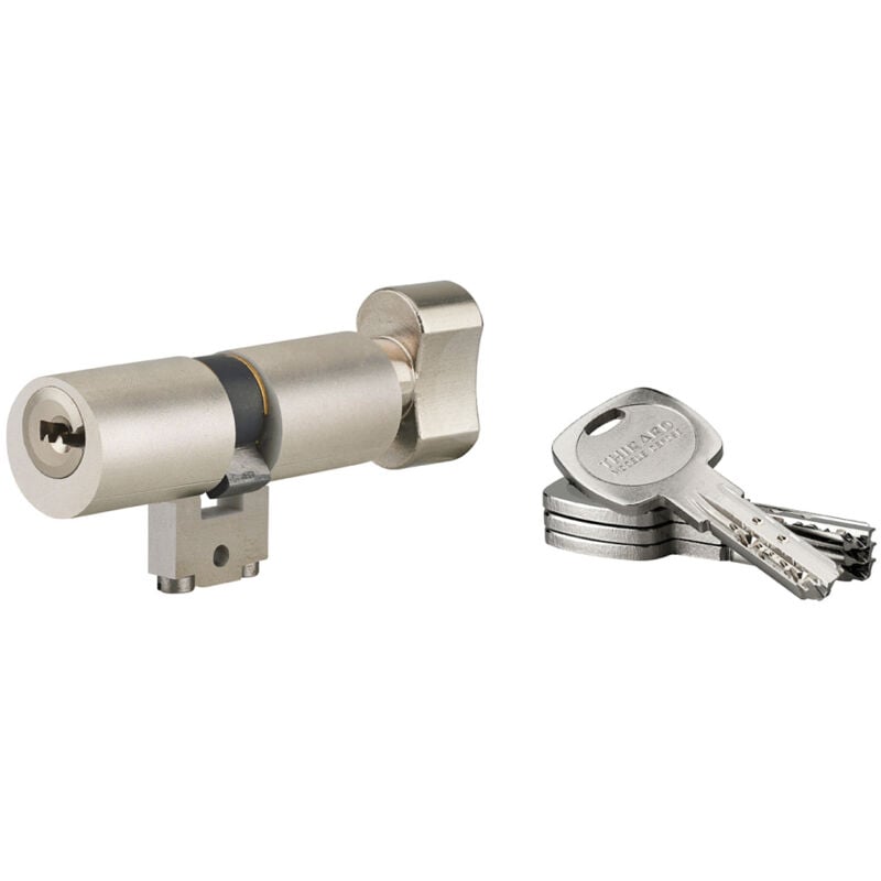 Cylindre adaptateur rond à bouton T2 blct, 33Bx33mm, diamètre 22mm, 4 clés