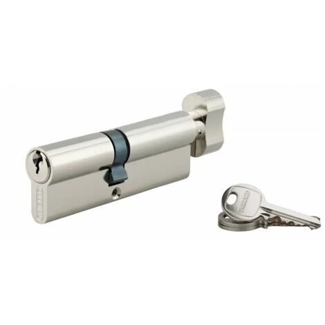 Thirard – Cylindre de serrure à bouton 50 x 40 mm – Nickelé – 3 clés en acier – Mécanisme 5 goupilles anti-arrachement – Sécurise portes d'entrée