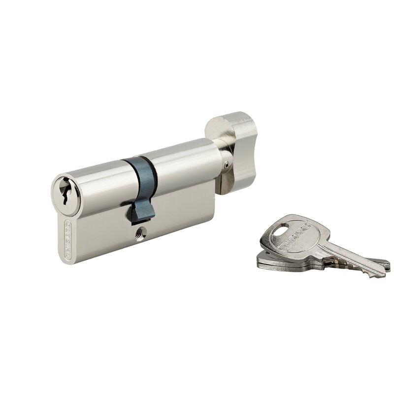 Cylindre de serrure à bouton std, unikey (achetez-en plusieurs, ouvrez avec la même clé),40Bx30mm, 3 clés, nickelé