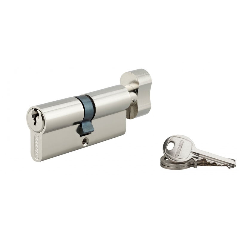 Thirard - Cylindre de serrure à bouton sa unikey (achetez-en plusieurs, ouvrez avec la même clé), 30Bx40 mm, 3 clés, nickelé